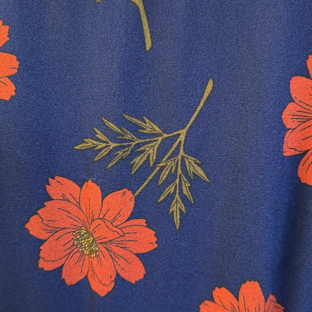 Orange and blue floral dress - Picture 4 of 4